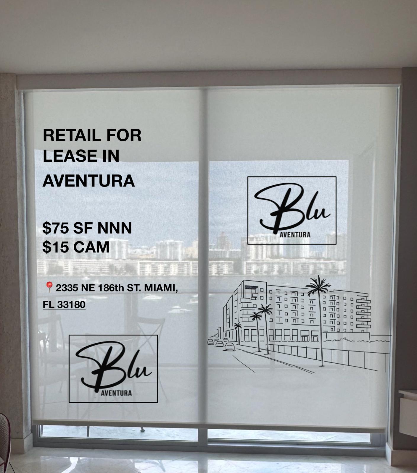 Custom printed blinds for Blu Aventura - Commercial Real Estate