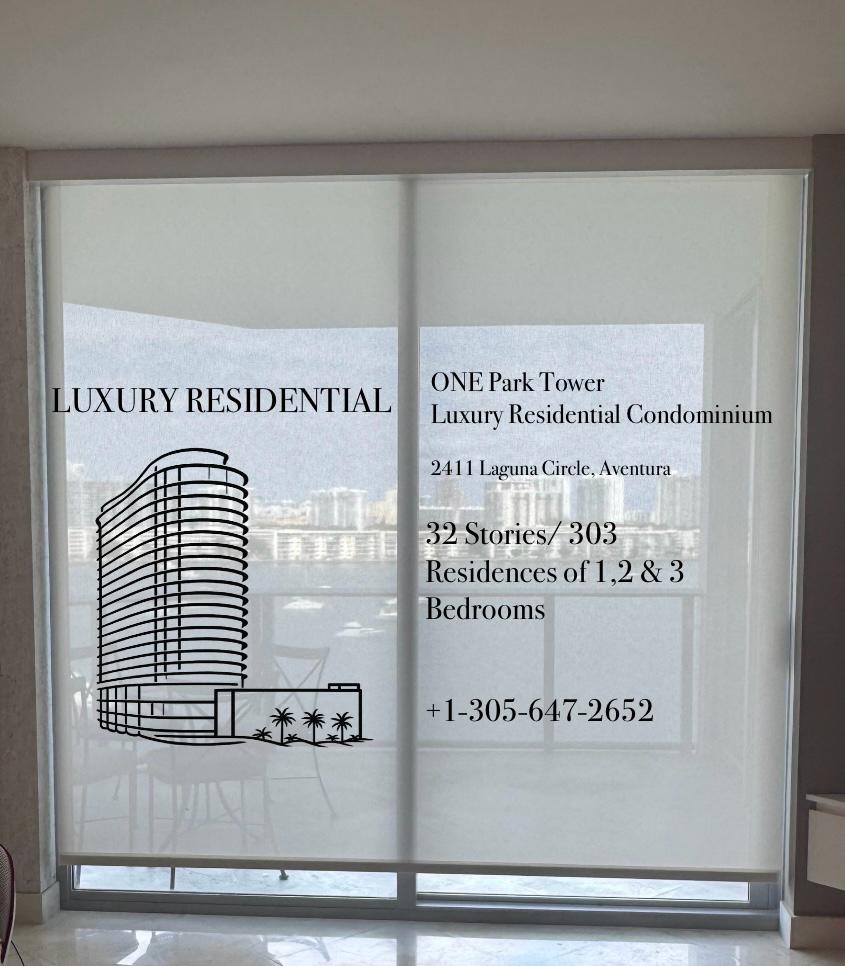 Custom printed blinds for ONE Park Tower - Luxury Residential