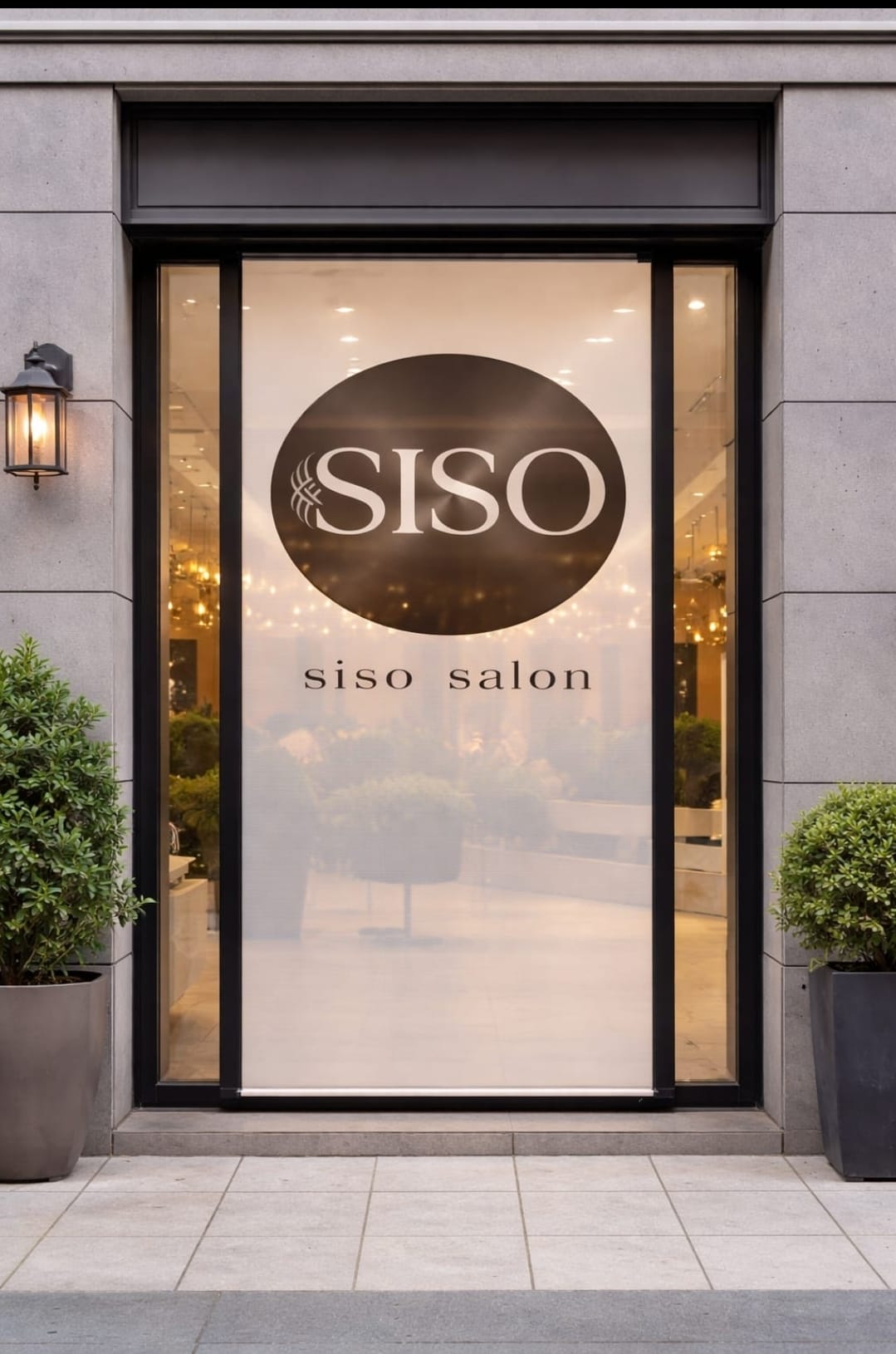 Custom printed blinds for SISO Salon - Beauty & Wellness